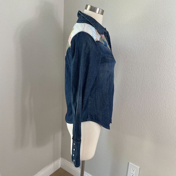 Earl Jean Womens Medium Denim Western Shirt Vintage ASO Lorelai Gilmore Girls - Picture 4 of 13